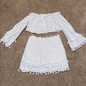 2 piece top and skirt outfit